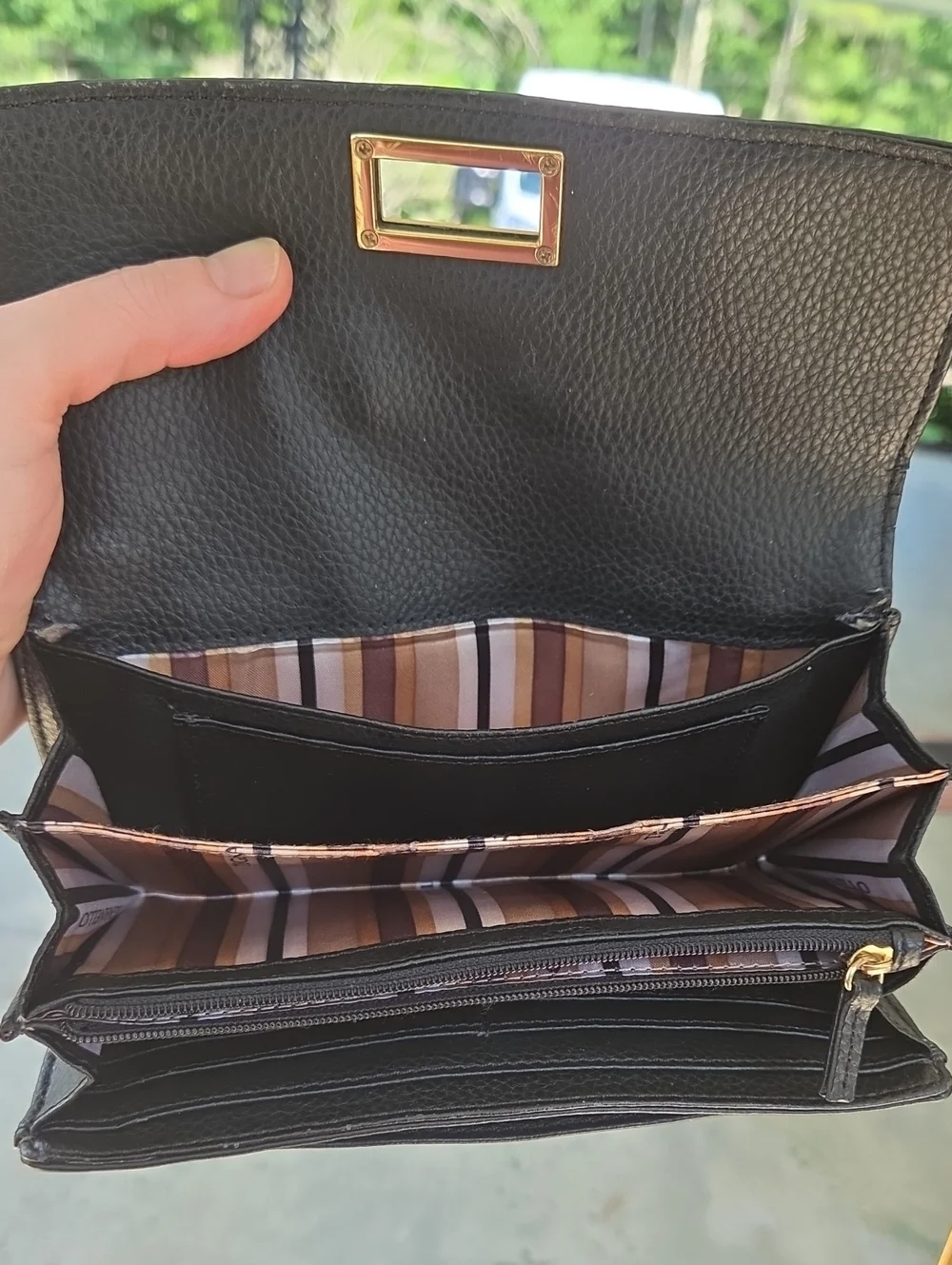 NWOT Tignanello Burgundy Leather Shoulder Bag w/ GUC Black Wallet $400 Retail